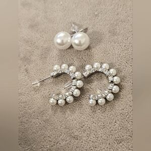New Pearl Hoop Earrings Set